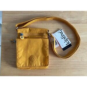Kipling Eldorado Spicy Gold Nylon Small Crossbody Purse Bag Multi Pocket NEW
